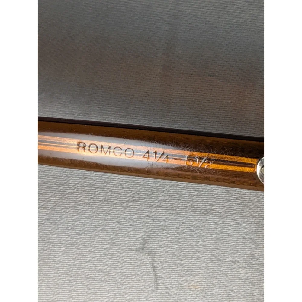 Vintage ROMCO 4 1/2- 5 1/2 Sunglasses Brown Square Frames‎ size 48[]18 140